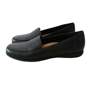 TROTTERS Deanna Pebbled Leather Loafers Women's 8N Black Slip On Classic Comfort